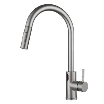 China Hot Selling Sense Faucets F03N20LSRTS Kitchen Faucet Brass Pull Down Mixer Taps Sensor Touchless Kitchen Sink Faucets for sale