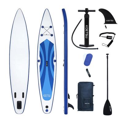 China 2021 Popular Unisex SIP 14' 4.2m Inflatable Board Stand Up Paddle Board With Adjustable Paddle Surfing Longboard Tender Board Paddleboar for sale