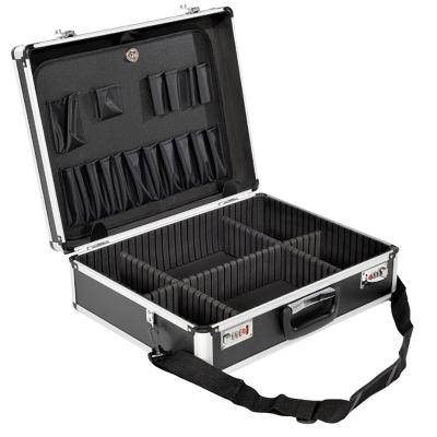 China Durable Professional Aluminum Tool Case with Dividers Safe Hard Case with Tool Board Password Lock Case Universal for sale