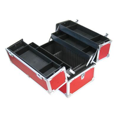 China Durable Aluminum Hard Case Professional Makeup Salon Artist Cosmetic Storage Box for sale