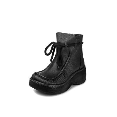 China Round Boots Women Shoes 2020 Spring And Autumn New British Style Breathable Retro Short Boots Boots Motorcycle Shoes for sale