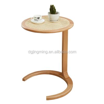 China Modern natural wood convertible rattan table for living room for sale