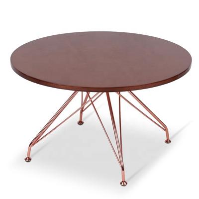 China Modern Wooden Coffee Table Coffee Table Top Tea Table With Metal Legs for sale