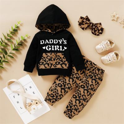 China Spring Autumn Baby Girls Clothes Kids Sports Hoodies Pants Toddler Tracksuits Kids Cotton Breathable Clothing Suit With Headband for sale