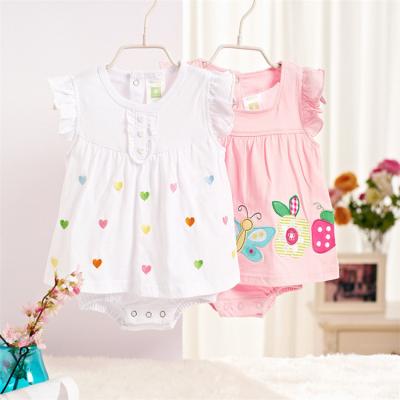 China Lovely New Spring Summer Body Piece Plain Color Rising Jeans United Organic Baby Clothes 100% Cotton Romper for sale