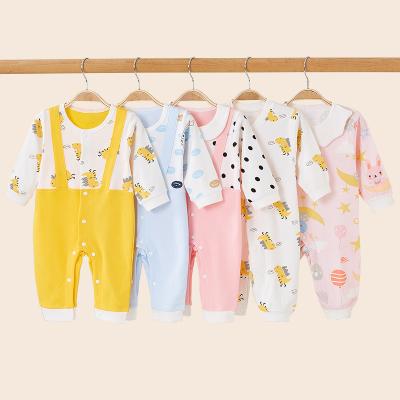 China Lovely Baby Boys Summer Clothes Newborn Toddler Infant Boys Buttons Knitted Soft Romper Overalls Outfits for sale