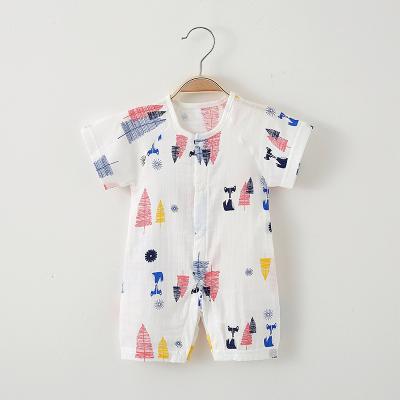 China Lovely Newborn Baby Clothes Infant Monk Clothes Climbing Pajamas Cotton Overalls Babies Boy Short Sleeve Rompers Cartoon for sale