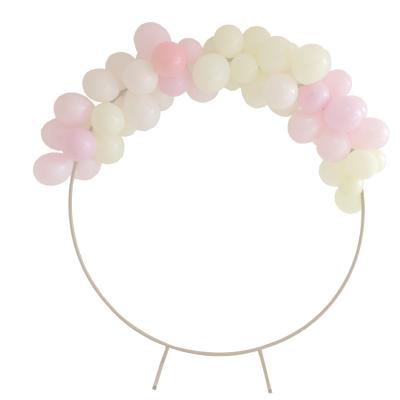 China Wedding Birthday Party Background decoration 6.6FT 6.98 FT Round Shape Arch Backdrop Stand Decoration Supplies Metal Arch Christmas Party Gold Circle Flower Balloon Arch for sale