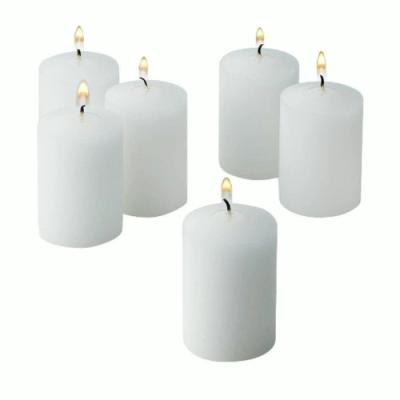 China Long Burning Wholesale 7.5*10 5*10 10*20 Christmas Candle Cylindrical Paraffin Wax White Candle for sale