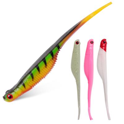 China Cheap Selling 3D PVC Eyes Glow In The Dark Soft Plastic Fishing Lures Hollow Belly Soft Lures Plant for sale