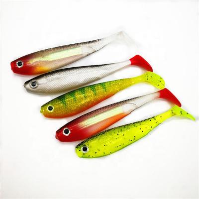 China Soft Soft PVC 5pcs T Tail Hollow Lure 12cm Shad 12g Lure Carp Fishing for sale