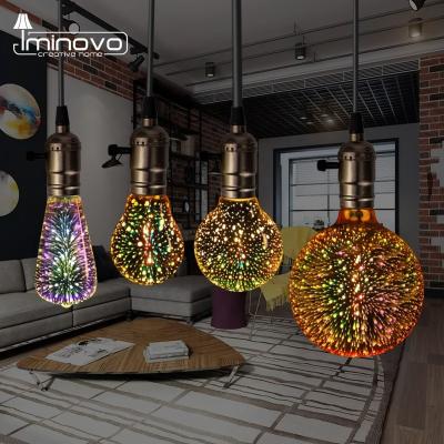 China Edison Colorful Night Light Retro Vintage Star E27 Bulb Garden/Bar/Club 3D LED Glass Bulb Decor Firework RGB Firework Christmas Home for sale