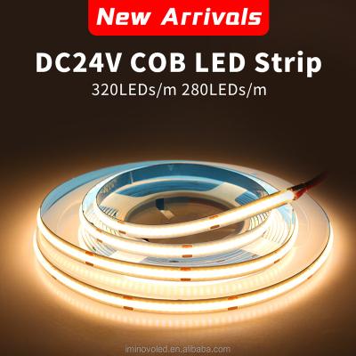 China LANDSCAPE 5m/10m/lot FCOB LED Strip 280 320 LED High Density Flexible COB LED Lights DC24V RA90 Whtie LED Strip Warm Cold White Decoration for sale