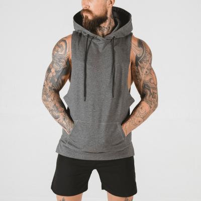 China 2018 Viable Fitness Sleeveless White Sleeveless Gym Wear Men's Sweatshirt Hoodies Wholesale for sale