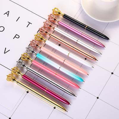 China Beautiful Popular Hot Sale Promotional Luxury Tip Pen With Custom Ball Pen Cute Metal Royal Crown Logo for sale