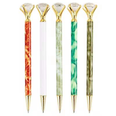 China Marble Ball Pen For Wedding Gift Marble Pen Creative Diamond Crystal Ballpoint Body Promotion Popular Marquee for sale