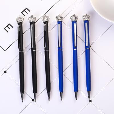 China New Popular Luxury Crown Pen With Custom Logo Promotion Gift Crown Ballpoint Pens Metal Twist for sale