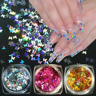 China Easy Apply Glitter Powder Loose Polyester Pet Holiday Costume Nails Art Butterfly Shape Glitter Powder for sale