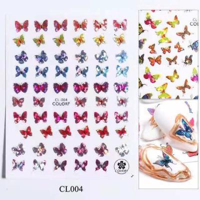 China 3d Nail Art DIY Decoration Laser 3D Butterfly Nail Art Sticker For Nail Art Hot Selling Decoration for sale