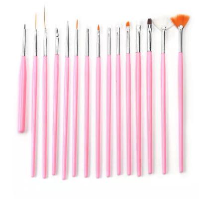 China Colorful NAIL Metal 15pcs Nail Art Liner Brush Painting Pen Nail Art Brush Set 3D Nail Art Painting Pen for sale