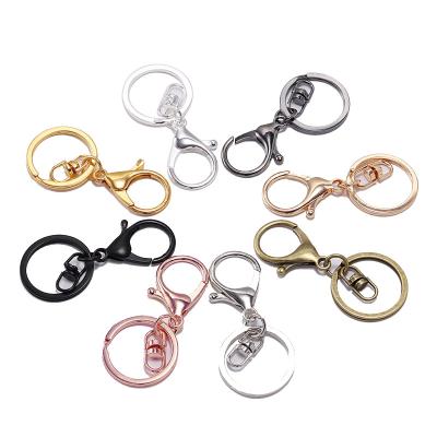 China Popular Wholesale Electroplating Advertising Gifts Customized 30mm DIY Cheap Accessories Lobster Key Chain for sale