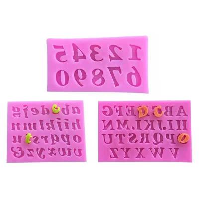 China 3 Piece Digital Letters Alphanumeric Stocked Flip Cake Mold Chocolate Silicone Mold Silicone Mold for DIY for sale