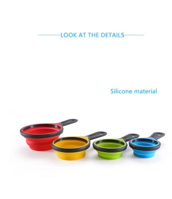 China Viable Silicone Folding 4-Piece Doser Set Silicone Extender Measuring Cup With Scale Doser Baking Set for sale