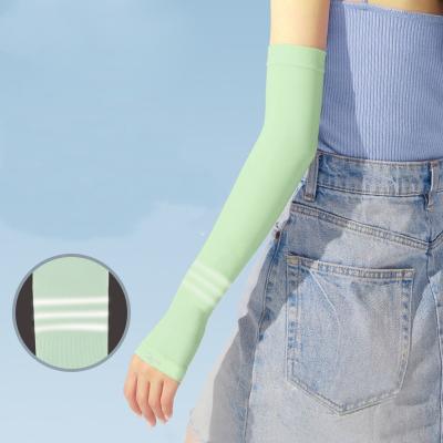 China LONG STYLE Strap UV Reflective Arm Sleeves Cooling Sun Protection Arm Sleeve For Women Men for sale