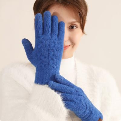 China Winter 3-Finger Touch Screen Double-Layer Gloves With Cashmere Lining for sale