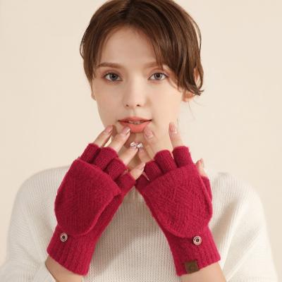 China Fingerless Winter Gloves For Women And Men , Winter Gloves With Cover Convertible Mittens for sale