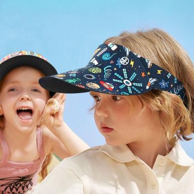 China Kids Character Sun Visor Hat Outdoor UV Sun Hats Wide Brim Beach Hat For Boys And Girls for sale