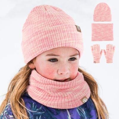 China Kids 3Pcs Medium Winter Beanie Hat Scarf Gloves Set for Boys Girls for sale