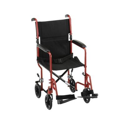 China Lightweight Portable Lightweight Transport Chair With Steel Frame And Padded Upholstery Folding Transport Wheelchair For Adults WH907 for sale