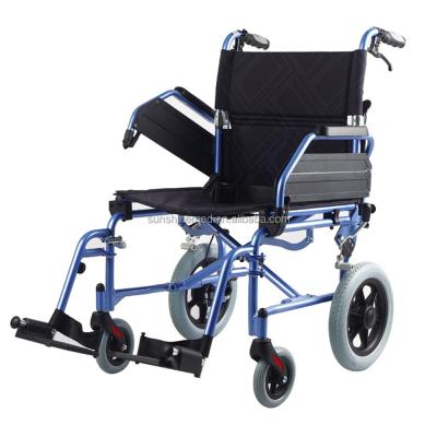 China Portable Foldable Light Weight Aluminum Folding Transport Wheelchair For Disabled WH912 for sale