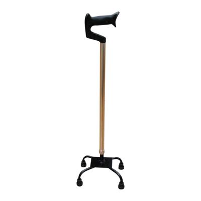 China Comfortable Lightweight Plastic Ergonomic Handle Quad Cane Walking Stick Aluminum 4 Legs Walking Cane For Elder CA212 for sale