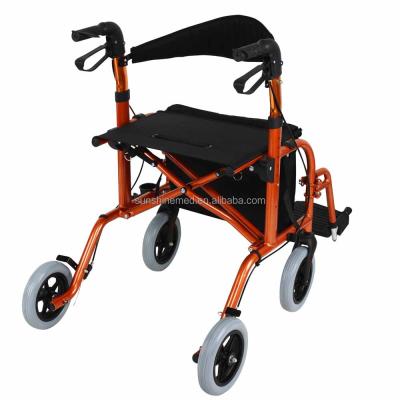 China Convenient Wheelchair Walker Rollator Folding Walker Mobility Transport with Seat for Disabled RO533 for sale