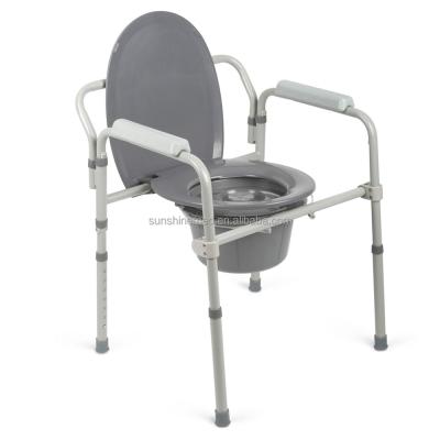 China Products Elder Care Hospital Bedside Commode Portable Folding Chair With Toilet Bath For Elderly Adult Foldable Bedpan Potty Commode Chair BA383 for sale