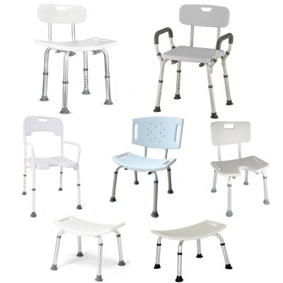 China Anti-Slip Rubber Waist Adjustable Shower Bath Chair Aluminum Bath Seat For Elderly Disabled Bathtub Stool Bathroom Safety Chair BA392 for sale