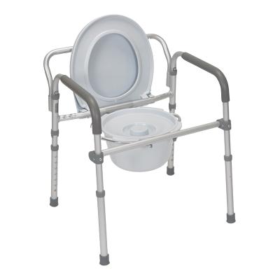 China Bedside Commode Elderly Care Products Aluminum Folding Commode Chair Adjustable Toilet Bath Height Bedpan Potty Commode Chair Disabled BA386 for sale