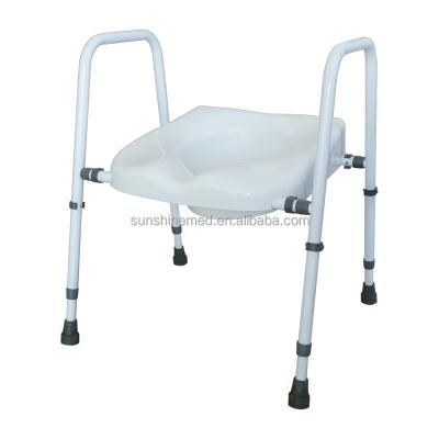 China Elder Care Products Steel Folding Bedside Toilet Chair Bath Bedpan Potty Commode Chair Lightweight Elderly Disabled BA805 for sale