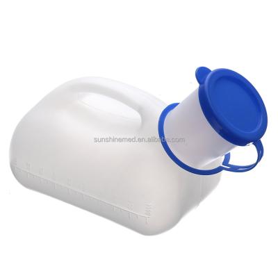 China Leak Proof Hospital Male Portable Urinal With Cover Chamber Potty Pee Bottles Plastic Urinal For Men DL312 for sale