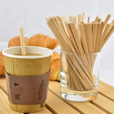 China Free Sample 500pcs Stocked Stirrer Wooden Cocktail Tea Birch Wood Coffee Disposable Stirrer for sale