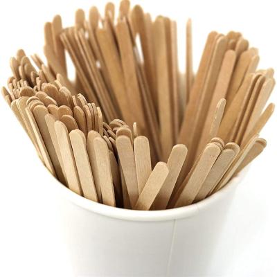 China Stocked Factory Price Birch Wooden Coffee Stir Stick Single Wooden Coffee Stirrer Stick With Branding Logo for sale