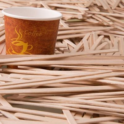 China High Quality Stocked Disposable 100% Natural Wooden Coffee Stirrer With Customized Logo Neutral Packages for sale