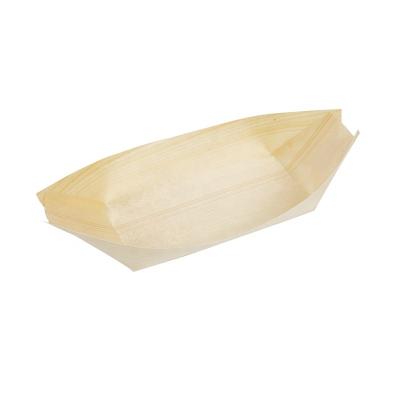 China Factory direct sale cheapest viable pine wood aspen wooden sushi ship customized logo packets food dishes for sale