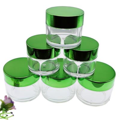 China Personal Care Factory Custom Your Logo 0.5 1oz 2oz Green Empty Cosmetic Half Ounce Acrylic Plastic Jar For Nail Dip Powder Jar for sale