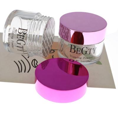 China Custom Plastic Packaging Your Half Ounce 0.5oz 1oz/2oz Hot Pink Logo Empty Cosmetics Nail Acrylic Dip Powder Jar for sale