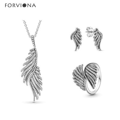 China CLASSIC New Elegant Classic Female Jewelry Wing Graphics Silver 925 Silver Plated Jewelry Wholesale for sale