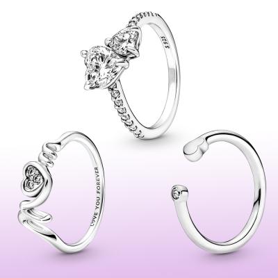 China Fashionable Wholesale 925 Silver Jewelry Mother's Day Gift Of Love Silver Ring For Women Silver Rings for sale