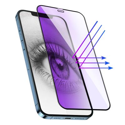 China Protect Mobile Phone LCD Screens For Iphone Purple Tempered Glass Light Screen Protector 11 Series Anti-Glare Eye Shield Touch Screen Protective Film for sale